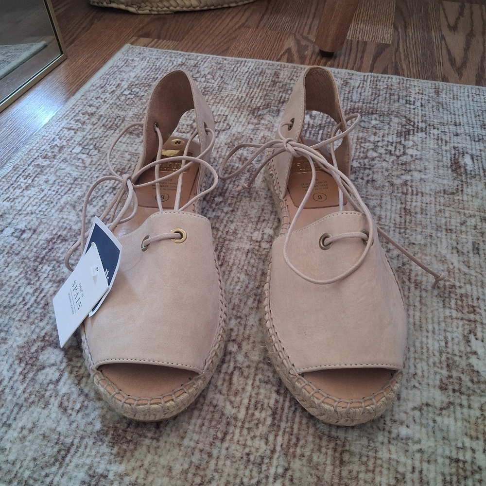 🆕️🌺 Kanna Made In Spain Leather Espadrille Lace-up Sandals 8 / 39 🌺🆕️ - Picture 2 of 6